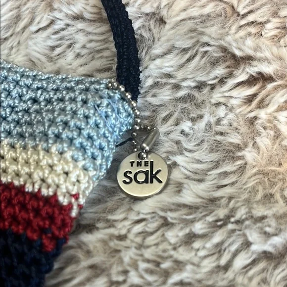 The Sak Blue and Red Crossbody Bag with Striped Design - Picture 2 of 7